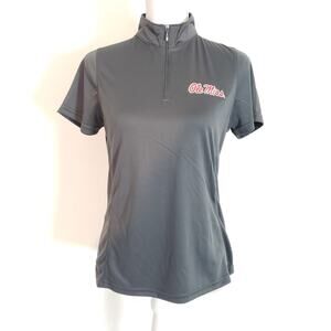 Vansport Ole Miss Rebels Womens SIZE S Dark Gray Short Sleeve Golf Shirt